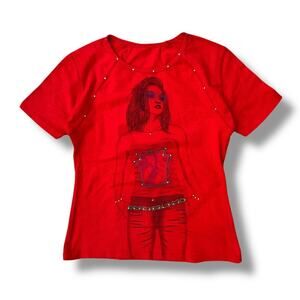 Y2K Rhinestone Embellished Tee